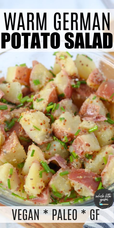 German Potato Salad Vegetarian, Gluten Free German Potato Salad, Gluten Free Dairy Free Potato Salad, German Potato Salad With Egg, Vegan Oktoberfest Recipes, Healthy German Potato Salad, Potato Salad Without Mustard, Gluten Free Oktoberfest Food, Vegetarian Oktoberfest Food