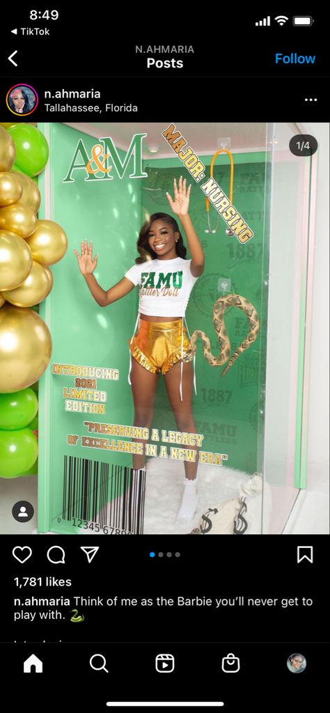 Famu Decision Day, Majorette Graduation Pictures, Miss Senior Campaign Ideas, High School Graduation Picture Outfit Ideas, College Campaign Ideas, Famu Decision Day Photoshoot, College Decision Day Outfits, Famu Graduation Party, First Last Day Of School Senior Outfit