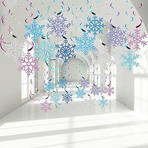 Christmas Ceiling Decor, 30th Birthday Party Themes, Snowflake Swirl, Wonderland Party Decorations, Birthday Party Accessories, Winter Wonderland Theme, Frozen Theme Party, Winter Wonderland Party, Frozen Theme