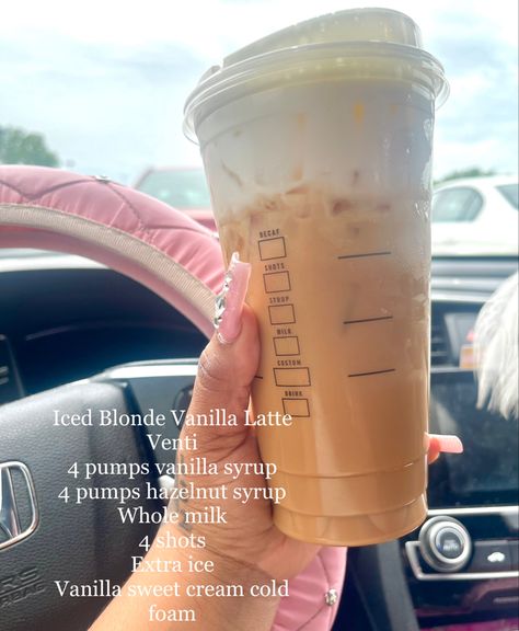 Blonde Starbucks Drinks, Unhealthy Drinks, Starbucks Drink Ideas, Starbucks Specialty Drinks, Starburst Drink, Starbies Drinks, Starbucks Drink Menu, Drinks Starbucks, Starbucks Secret Menu Recipes