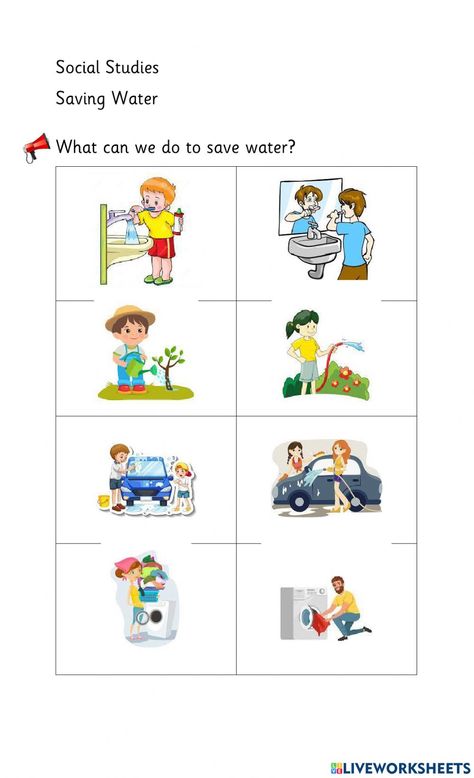 Uses Of Water Worksheet For Kids, Conservation Of Water, Grade R Worksheets, 5 Senses Activities, Ways To Conserve Water, Nursery Worksheets, Zoo Activities, Life Skills Curriculum, Water Kids