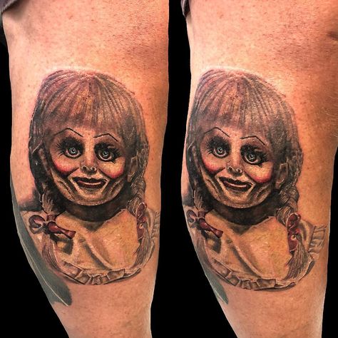 DW Tattoo on Instagram: “Annabelle I did tonight on @theduke68 thanks mate 👌🏻 . . . . . . . #annabelle #horror #horrormovies #instalike #instagood #tattoo…” Annabelle Tattoo, Annabelle Horror, Tattoo On, Horror Movies, Tattoo Artists, Portrait Tattoo, Tattoos, On Instagram, Instagram