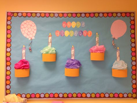 Birthday cupcake bulletin board Cupcake Bulletin Board Ideas, Cupcake Classroom Door, Birthday Cupcake Bulletin Board, Birthday Cupcakes For Classroom Wall, Birthday Celebrants Bulletin Board, Cupcake Bulletin Boards, Birthday Poster Board, Valentine Bulletin Boards, Birthday Board Classroom