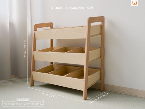 Complete Montessori Toy Organization Set: Storage Bookcase & Shelf With Dividers for Kids - Etsy Wood Toy Organizer, Kids Toy Shelf, Montessori Shelf Ideas, Infant Montessori Shelf, Montessori Toy Storage, Toddler Montessori Shelf, Montessori Storage, 4 Cube Montessori Shelf, Montessori Toy Shelf