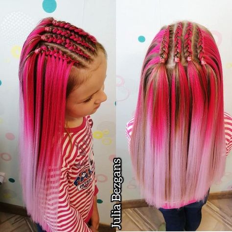 Braid Techniques, Braiding Tutorials, Short Hair For Kids, Kids Short Hair Styles, Rainbow Braids, Girl Hair Dos, Kanekalon Hairstyles, Colored Hair Extensions, Dread Extensions