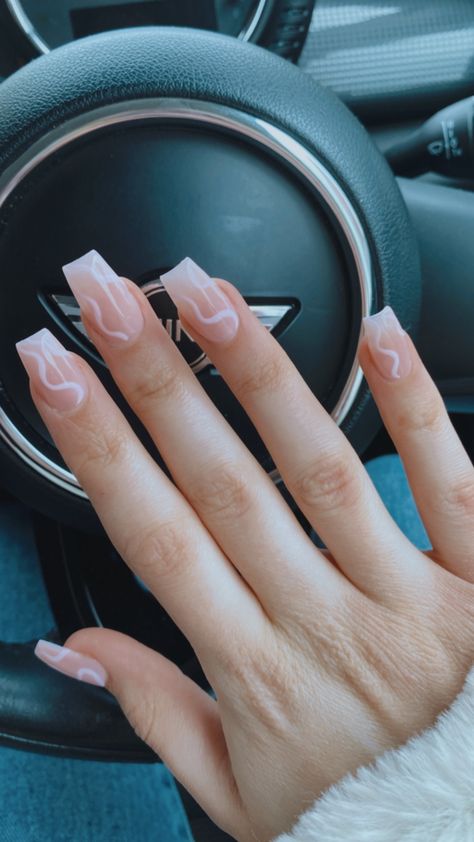 Pink swirl nails, aesthetic nails, nail art, Mini Cooper, Mini Cooper aesthetic, baddie nails, spring nails, summer nails, pink nails, trendy nails, trendy nail art, nail ideas, swirl nail art Nail Art Swirls, Pink Swirl Nails, Aesthetic Nail Art, Swirl Nails, Aesthetic Nail, Pink Swirls, Nail Ideas, Gel Nails, Swirl