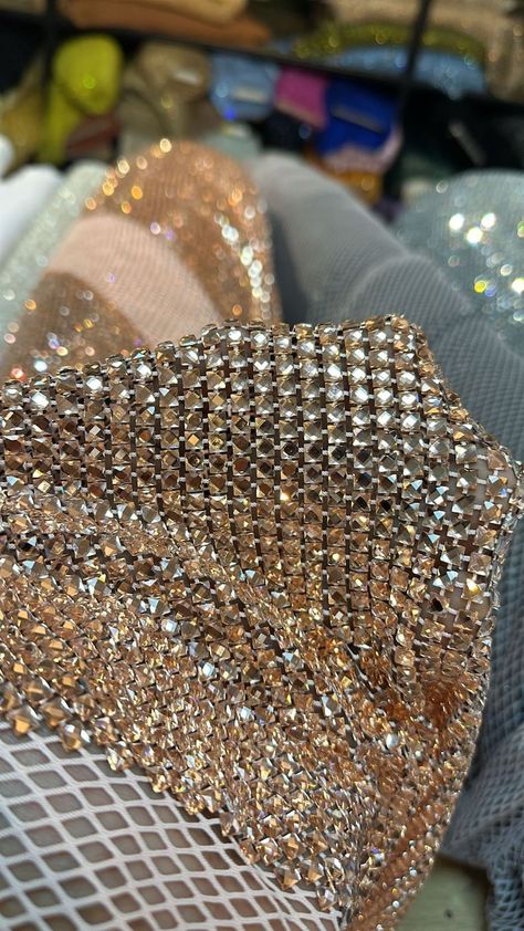 Square Bling Shiny Rhinestone Mesh Fishnet Crystal Gold Fabric - Haute Couture Crystal Rose Gold Net Handmade Luxury Fashion Fabric White Fishnets, Haute Couture Details, Sparkling Lights, Couture Bridal, Couture Mode, Couture Details, Net Fabric, Crystal Rose, Gold Fabric