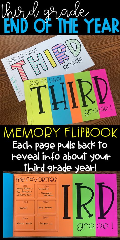 A great activity to help keep your sanity during your last week of school and allow your students to capture their third grade selves! Includes two versions... 1. The first version looks great on colored paper! Be sure to copy each page on a different color page to achieve the look of my example. 2. The second version is perfect on white paper and allows your students to use their creativity when filling in and decorating it! Last Week Of School Activities 3rd Grade, End Of Year Third Grade Activities, End Of Third Grade Activities, 3rd Grade End Of Year Activities, Last Day Of School Activities Highschool, Last Days Of School Activities, End Of The Year Activities Elementary, Last Week Of School Activities, Education Hacks