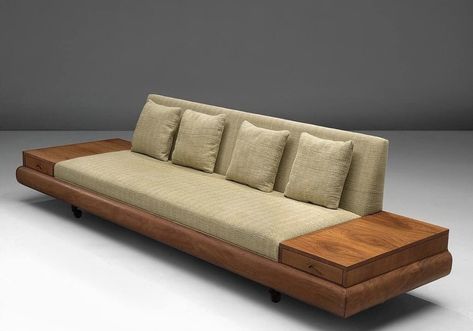 Platform Sofa, Sofa Design Wood, Luxury Sofa Design, Wooden Sofa Set Designs, Wooden Sofa Designs, Adrian Pearsall, Furniture Design Chair, Furniture Details Design, Wooden Sofa Set