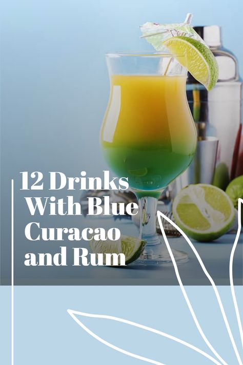 Rum and blue curacao blend seamlessly for cocktails that look as good as they taste. There’s a cocktail recipe for every occasion using simple ingredients you likely already have on hand! Explore some of the most popular drinks with blue curacao and rum. Drinks With Blue Curacao, Club Soda Drinks, Cocktails With Blue Curacao, Curacao Drink, Soda Drinks Recipes, Blue Curacao Drinks, Blue Hawaii Cocktail, Blue Curacao Liqueur, Rum Recipes