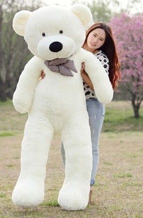 the biggest bear toy plush toy cute big eyes bow stuffed bear toy teddy bear birthday gift white 200cm Boneka Teddy Bear Big, Big Teddy Bear Gift, Teddy Bear Big, Huge Teddy Bears, Panda Teddy Bear, Huggable Teddy Bear, Pink Stuffed Animals, Large Teddy Bear, Big Teddy Bear