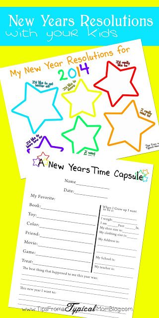 Making New Years Resolutions with your Kids- Free Printable Worksheets from Tips from a Typical Mom New Years With Kids, Kids New Years Eve, New Years Activities, New Year 2014, New Years Resolutions, Printables For Kids, New Year's Crafts, Christmas Break, Free Printable Worksheets