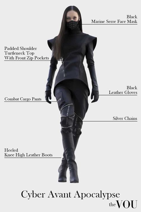 Wasteland Outfit Women, Cyberpunk Aesthetic Outfit, Avant Apocalypse, Matrix Fashion, Androgynous Fashion Women, Drag Outfits, Apocalypse Outfit, Cybergoth Fashion, Apocalypse Fashion