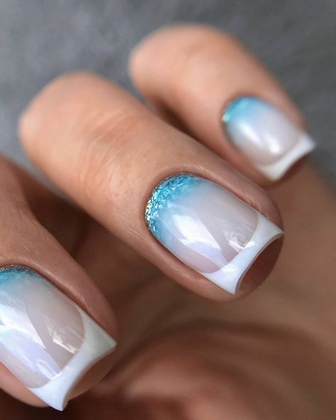 Albi France, French Bleu, Semi Permanent, Nails Art, French Nails, Nails Inspiration, Nail Art, Nails, Quick Saves