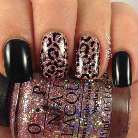 Like the pink Black Leopard Nails, Leopard Print Nail, Cheetah Print Nails, Cheetah Nail Designs, Animal Print Nails Art, Cheetah Nails, Leopard Print Nails, Leopard Nails, Animal Nails