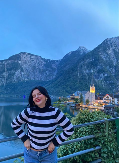 The perfect view and outfit from Hallstatt Austria! Austria Outfit, Hallstatt Austria, Places Worth Visiting, Perfect View, Europe Outfits, Austria, Quick Saves, Instagram