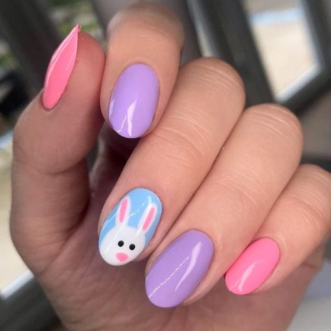 Easter Nails Design, Mail Colors, Easter Nails Easy, Easter Nail Art Designs, Kids Nail Designs, Kids Nails, Nails Round, Spring Nails Ideas, Nails Easter