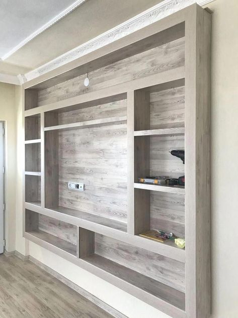 Bookcase Wall Unit, Wall Unit Designs, Living Room Entertainment Center, Table Cabinet, Living Room Entertainment, Bookcase Wall, Modern Bookcase, Hus Inspiration, Living Room Tv Wall