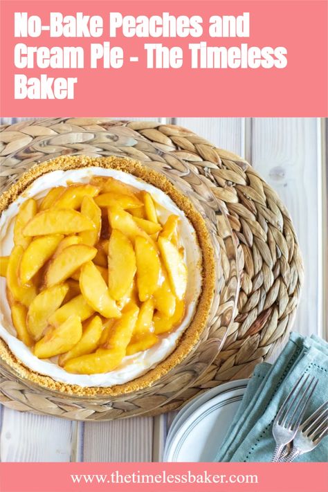 A fruit and cream pie with a light and creamy filling over a graham cracker crust, topped with a layer of freshly glazed ripe peaches. Bake Peaches, Peaches And Cream Pie, Baked Peach, Cream Pies, Cracker Crust, Peaches And Cream, Fruit Pie, Peaches N Cream, Graham Cracker Crust