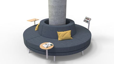 Round Sofa | Addon Furniture - Commercial Seating Curved Seating, Outdoor Restaurant Design, Floating Platform, Round Sofa, Column Design, Entrance Design, Waiting Area, Outdoor Restaurant, Soft Seating