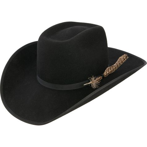 Resistol 4X Tuff Hedeman Holt B Black Felt Cowboy Hat ($100) ❤ liked on Polyvore featuring accessories, hats, black hat, black felt hat, black cowboy hat, western hats and cowboy hat Black Felt Cowboy Hat, Felt Cowboy Hat, Popular Hats, Black Cowboy Hat, Crochet Hat For Women, Felt Cowboy Hats, Clock Tattoo, Black Cowboy, Western Belt Buckles