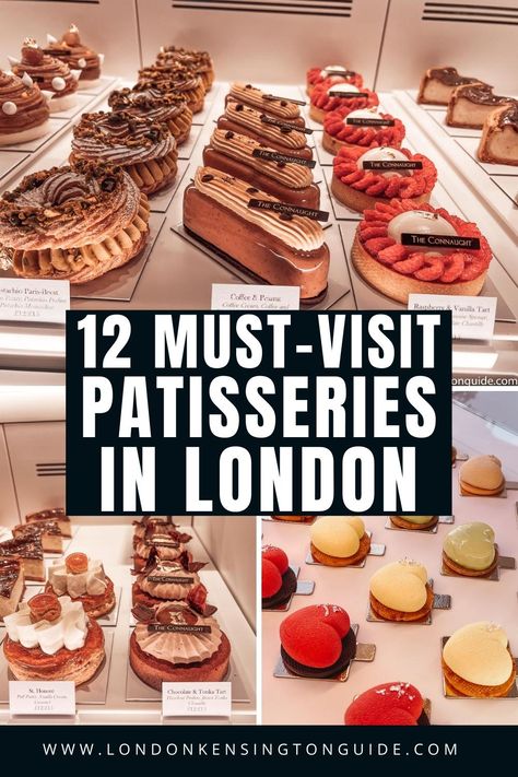 Guide to the best patisseries In London from delicious desserts in Japanese, Italian, British and French patisseries in London you need to visit. The most breathtaking, unique instagrammable spots in London! It includes a map too. 

| London Patisserie | Patisserie In London | London Patisserie Shop | The Best Desserts In London | London Desserts | Luxury Desserts In London | London Dessert Places | Desserts Places In London | London Dessert Cafe | London Dessert Shops | Things To Do In London Japanese Patisserie Shop, Best Desserts In London, Best Bakeries In London, London Pastries, London Patisserie, French Patisserie Shop, London Bakeries, Japanese Patisserie, London Desserts