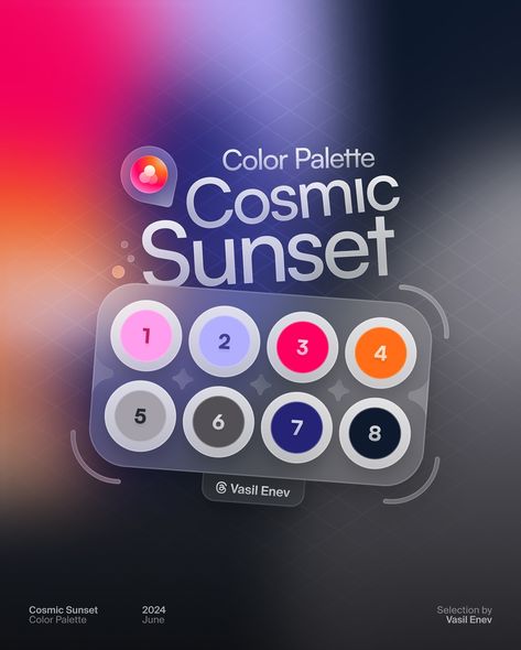 🌄 Cosmic Sunset • Color Palette Sharing my favorite #Gradient made with tons of love. Each of the 🎟️ Color Tickets includes the representative color codes. I’ve carefully hand-crafted the gradients as #Wallpapers in a stunning 6K resolution for Desktop and Mobile. You can use them for your projects, too! The pack is up in my store (link in bio). 🛒 Pick your favorite swatch, and make sure to comment or dm me with questions! 🫶🏻 • #stunninggradients #colorpalette #designinspiration #gradien... Carousel Inspiration, Gradient Palette, Gradient Color Palette, Gradient Colour, Sunset Color Palette, Flat Color Palette, Creative Banners, Color Design Inspiration, Sunset Color