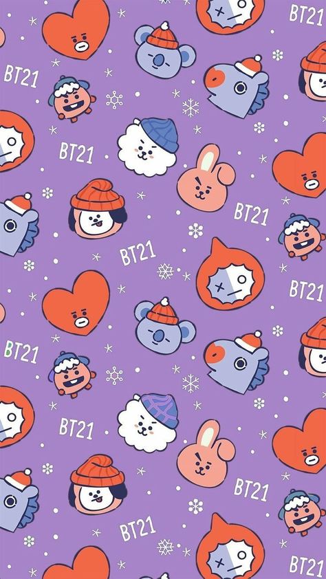 Bts21 Characters, Bt21 Lockscreen, Bt21 Wallpapers, Bt21 Wallpaper, Bts Christmas, Fall Wallpapers, Xmas Wallpaper, Bts Bt21, Bts Backgrounds