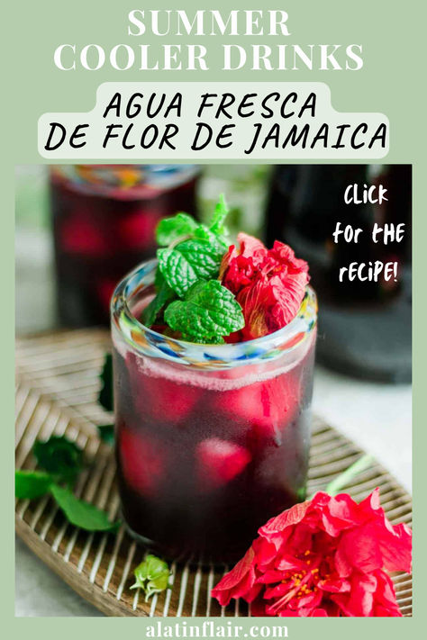 Beat the summer heat with this refreshing AGUA FRESCA DE FLOR DE JAMAICA! 🍹☀️ This classic Mexican drink is made with tart hibiscus flowers. One of those SUMMER COOLER DRINKS perfect for sipping poolside or enjoying on a hot summer day. Trust us, your taste buds will thank you!
CLICK FOR THE RECIPE! 🍽️ Jamaica Agua Fresca, Jamaica Drink Recipe, Hibiscus Drink Recipes, Homemade Agua Fresca, Jamaica Drink, Hibiscus Recipe, Flowers Mexico, Hibiscus Iced Tea, Hibiscus Drink