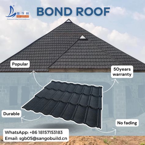 Black Bond Roof Design Metal Roof Tiles, Sheet Metal Roofing, Steel Roofing, Metal Roofing, Metal Tile, Roofing Sheets, Roof Tiles, Roofing Materials, Liberia