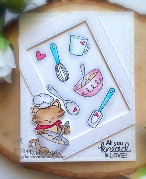 June 2018 stamp release - Newton's Kitchen by #newtonsnook #handmadecards #cats #kitchen #chef #bakeshop Handmade Menu Card, Menu Card Design Creative, Distress Ink Techniques, Menu Card Design, Happy Birthday Cards Diy, Cat Stamp, Framed Flag, Paper Diy, Menu Card