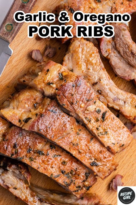 Garlic and Oregano Pork Ribs recipe From RecipeGirl.com #garlic #oregano #pork #ribs #recipe #RecipeGirl Leftover Pork Ribs, Leftover Corn On The Cob, Leftover Corn, Ribs Easy, Pork Dinners, Recipe For Pork, Hotdish Recipes, Leftover Pork, Marinated Pork Tenderloins