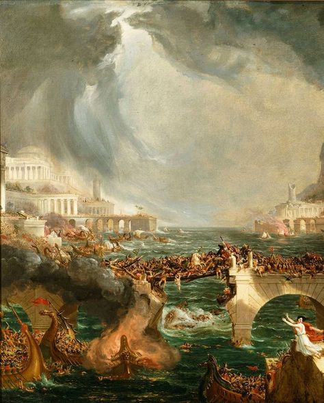 @medicishowroom posted on their Instagram profile: “Destruction. The Course of Empire. Thomas Cole. 1836. . . . #thomascole #war #warrior #warart…” Course Of Empire, The Course Of Empire, Library Of Alexandria, Eastern Roman, Roman Art, Detail Art, Photography Projects, Background Pictures, Photography Techniques