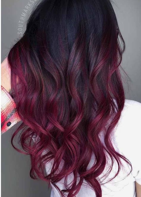 Bordeaux Hair, Rambut Brunette, Red Ombre Hair, Bob Hair Color, Red Blonde Hair, Brown Ombre Hair, Hair Color Burgundy, Hot Hair Colors, Dark Red Hair