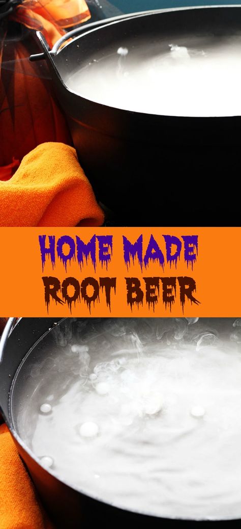 Home made root beer!  What could be better?  It is so fun to make and the taste is amazing! There is nothing quite like it. You will love watching the awesome looking steam puff out of the container when you add the dry ice. You and your guests will enjoy the delicious taste anytime of year.   Maybe you will make home made root beer part of your Halloween tradition! Make sure to add this Home Made Root Beer recipe to your recipe collection. Dry Ice Root Beer Recipe, Dry Ice Root Beer, Home Made Root Beer Recipe, Homemade Root Beer With Dry Ice, Homemade Rootbeer Dry Ice, Root Beer Extract Recipes, Home Made Root Beer, Homemade Rootbeer Recipe, Homemade Root Beer Recipe