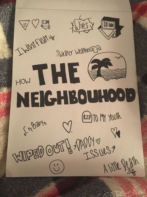 The Neighbourhood Drawing, The Nbhd, Lyric Drawings, Things To Write, Music Drawings, Grunge Art, Easy Doodles Drawings, Easy Drawings Sketches, Doodle Art Designs