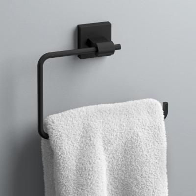 Maxted Towel Ring in Matte Black Towel Rings In Bathroom, Towel Ring Ideas, Bathroom Hand Towel Holder Ideas, Hand Towel Holder Ideas, Towel Ring Bathroom, Bathroom Hand Towel Holder, Hand Towel Bar, Hand Towel Holder, Black Towels