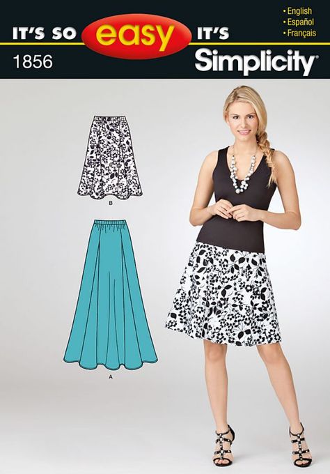 Beginner Skirt, Simplicity Skirt Patterns, Diy Skirts, Skirt Patterns, Gored Skirt, Sew Easy, Ladies Clothes, Sewing Class, Simplicity Sewing