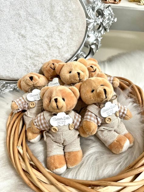 Teddy Bear Baby Shower Favors, Bear Baby Shower Favors, Teddy Bear Birthday Party, Teddy Bear Keychain, Custom Teddy Bear, Classy Baby Shower, Baby Hug, Teddy Bear Party, Teddy Bear Theme