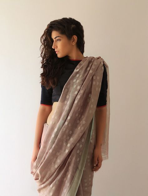 Earthy Lata Chanderi & Zari Saree By Raw Mango Zari Saree, Indian Sari Dress, New Saree Designs, Chanderi Saree, Raw Mango, Modern Saree, Sari Dress, Indian Saree Blouse, Simple Sarees