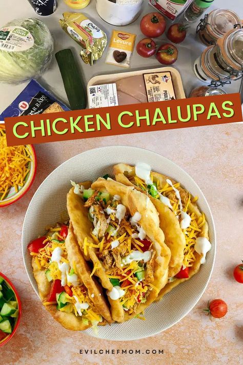 Chicken Chalupas - Evil Chef Mom Chicken Chalupa Recipe, Chicken Chalupas, Chalupa Recipe, Chicken Chalupa, Use Leftover Chicken, Slow Cooker Buffalo Chicken, Hearty Sandwiches, Crockpot Buffalo Chicken, Tuna Casserole Recipes