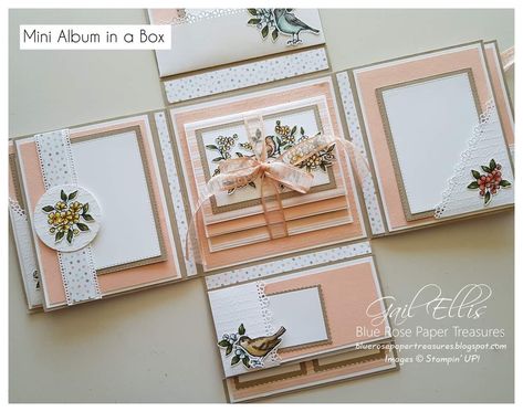 Gail Ellis, Scrapbook Albums Tutorial, Diy Mini Album, Scrapbook Box, Rose Paper, Mini Albums Scrap, Card Folds, Mini Album Tutorial, Scrap Album