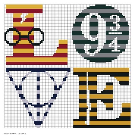 Harry Potter Perler Beads, Harry Potter Cross Stitch Pattern, Cross Stitch Harry Potter, Harry Potter Crochet, Harry Potter Room Decor, Graph Paper Drawings, Harry Potter Wedding, Harry Potter Room, Harry Potter Crafts