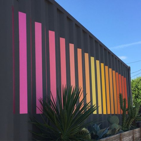 I want a mural like this with sunset colors Shipping Container Mural, Shipping Container Sheds, Shipping Container Design, Recycled Garden Art, Container Cafe, Sea Can, Container Architecture, Container Shop, Container Design