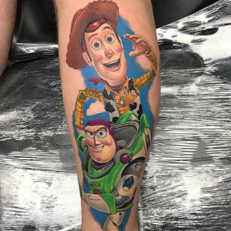 Tattoo uploaded by Alex Rattray | Toy Story Tattoo by Alex Rattray #AlexRattray #realism #realistic #hyperrealism #portrait #popculture #ToyStory #movie #movietattoo #Pixar #Disney #SheriffWoody #BuzzLightyear #newschool | 613279 | Tattoodo Buzz Lightyear Tattoo, Toy Story Tattoo, Disney Inspired Tattoos, Disney Sleeve Tattoos, Story Tattoo, Disney Sleeve, Sheriff Woody, Movie Tattoo, Epic Tattoo