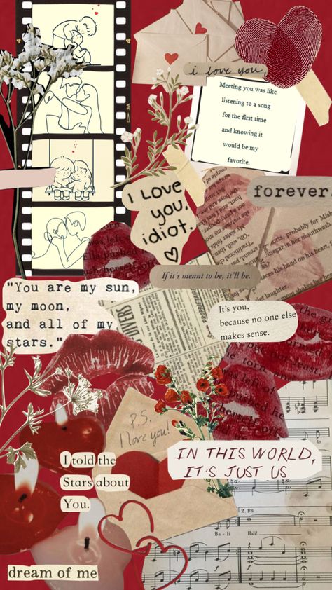 #vintage #moodboard #aesthetic #love #collage #red #romantic #pretty Red Scrapbook Aesthetic, Red Aesthetic Collage, Red Collage, Vintage Moodboard, Lovecore Aesthetic, Wallpaper Themes, Love Collage, Romantic Background, Moodboard Aesthetic