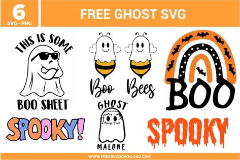 Ghost Free SVG Files | Free SVG Download Summer Tv Shows, Bee Free, Sheet Ghost, Disney Easter, Unique Decorations, Ghost Svg, Spooktacular Halloween, Free Cut Files, Free Svg Files