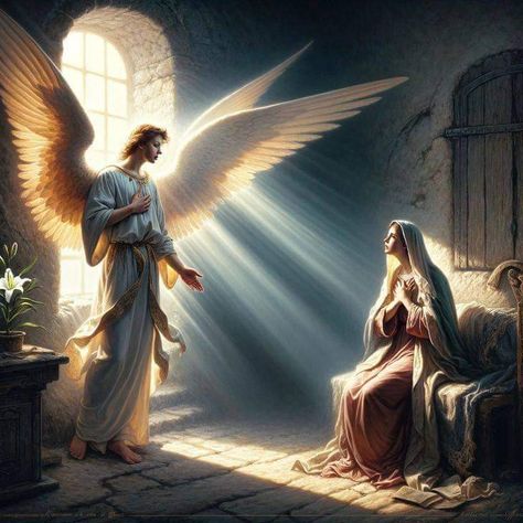 The Angel Gabriel, Christian Background Images, Jesus Love Images, Mary Jesus Mother, Saint Gabriel, Virgin Mary Art, The Annunciation, Mary And Joseph, Angel Gabriel