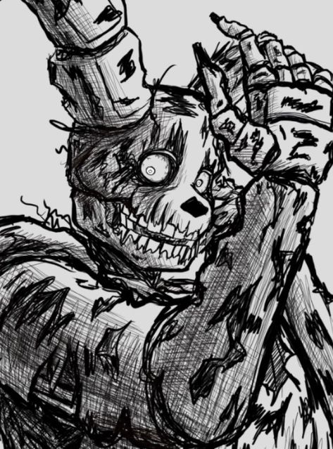 Fnaf Drawings Sketches Springtrap, Spring Trap Drawing, Springtrap Sketch, William Afton Drawing, Springtrap Drawing, Springtrap Fanart, Fnaf Animation, Spring Trap, Scott Pilgrim Comic