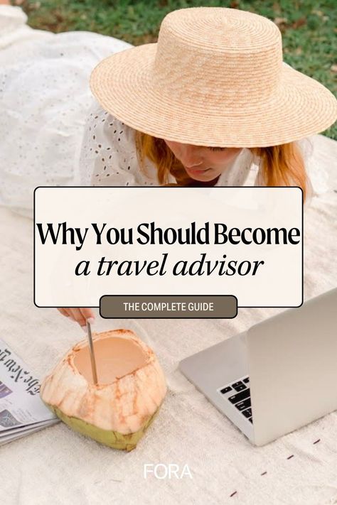 If you want a job that lets you flex your passion for travel, join a super-engaged global community, and make money while doing it - then you need to consider becoming a travel advisor! Our Fora travel advisors break down 8 reasons why you should consider becoming a travel advisor with us. Head to foratravel.com to learn more about becoming a travel advisor today! Travel Advisor Aesthetic, Travel Agent Aesthetic, Travel Agent Career, Become A Travel Agent, Travel Advisor, Opening A Business, Travel Business, Travel Industry, Travel And Tourism